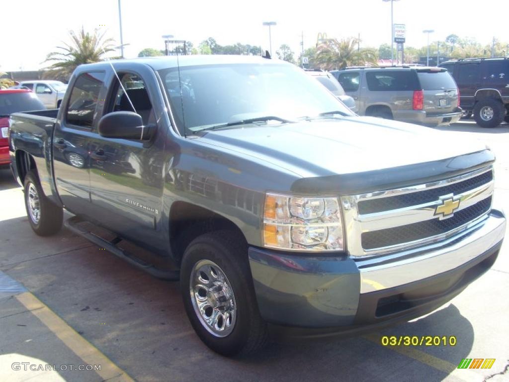 2008 Silverado 1500 LS Crew Cab - Blue Granite Metallic / Dark Titanium photo #5