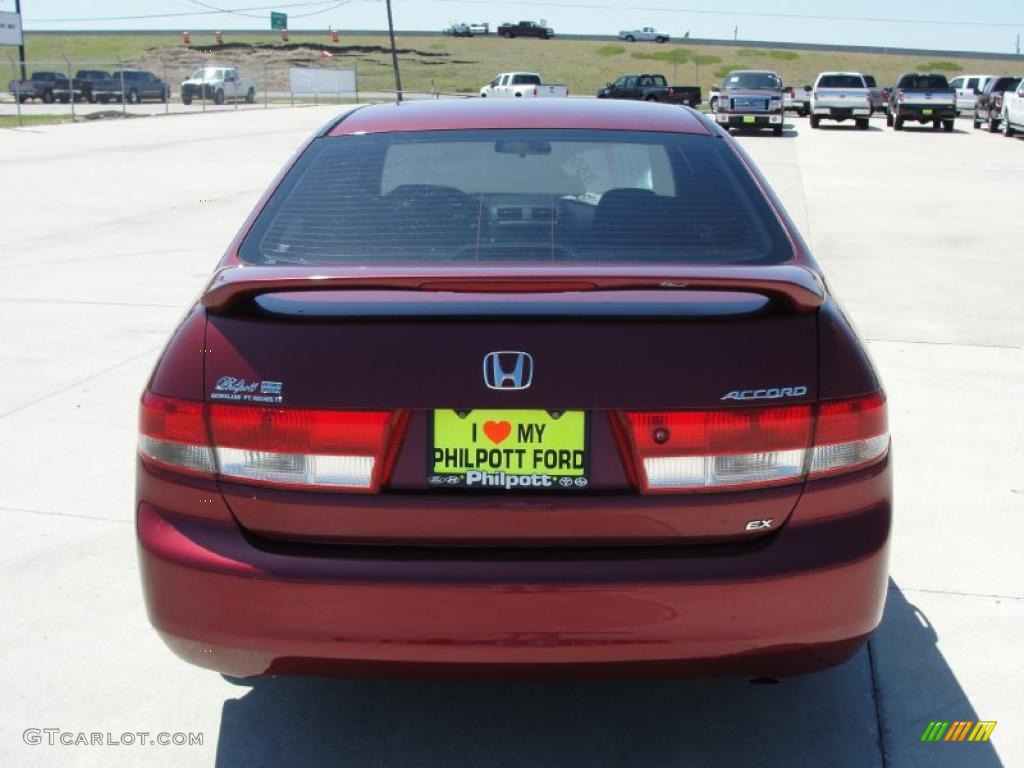2003 Accord EX Sedan - Redondo Red Pearl / Gray photo #4