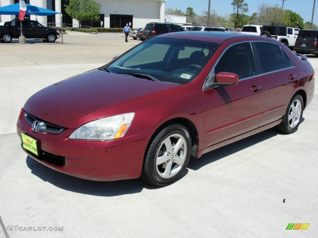 2003 Accord EX Sedan - Redondo Red Pearl / Gray photo #7