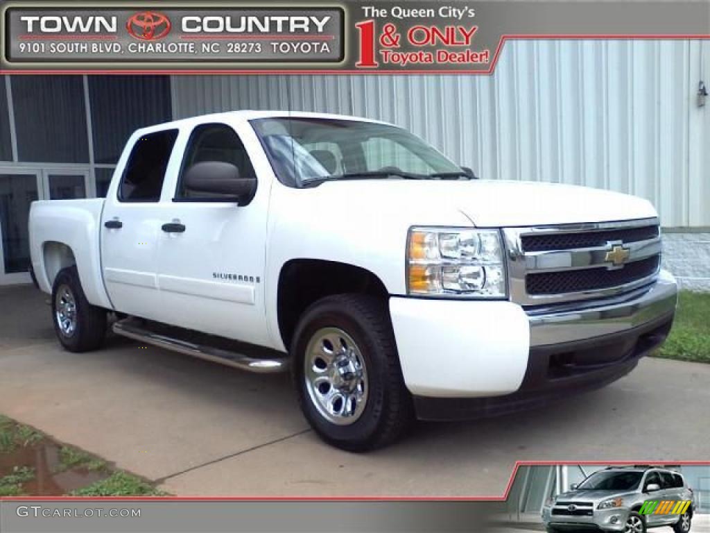 2008 Silverado 1500 LS Crew Cab - Summit White / Light Titanium/Dark Titanium photo #1