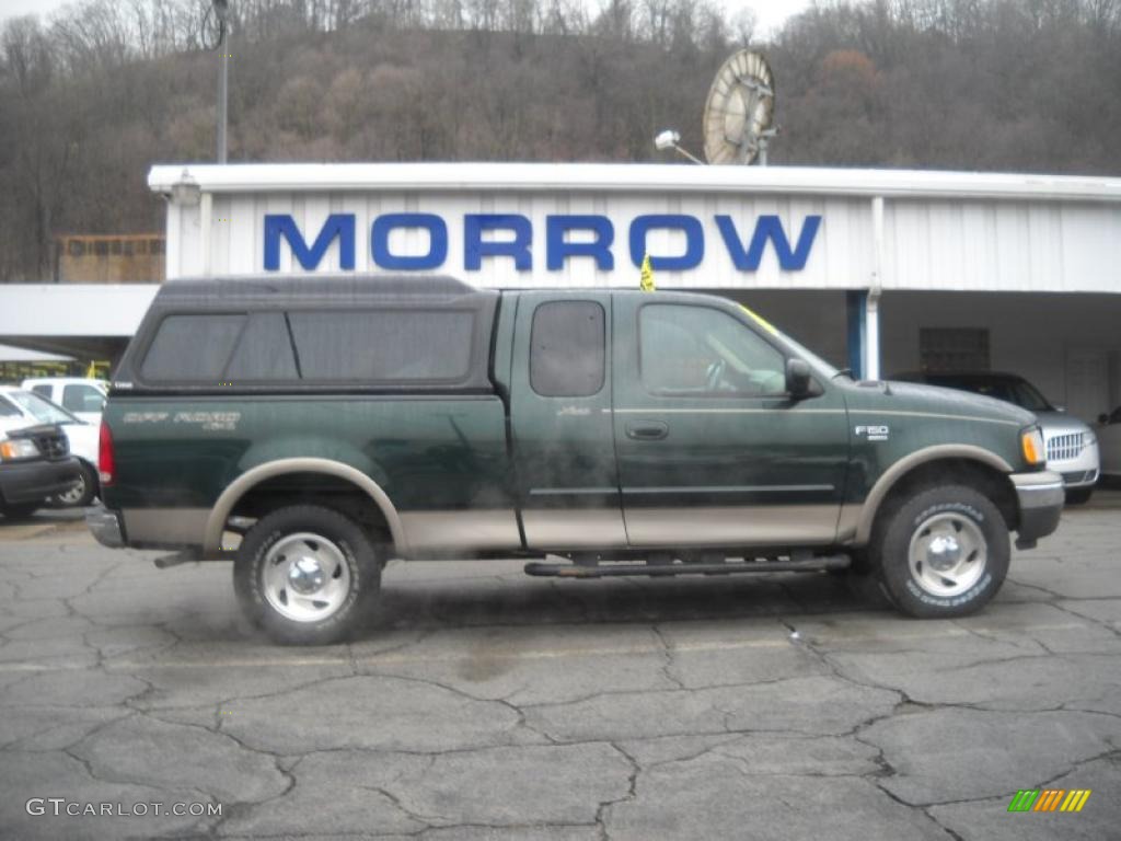 2001 F150 Lariat SuperCab 4x4 - Dark Highland Green Metallic / Medium Parchment photo #1