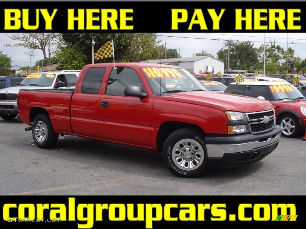 2006 Silverado 1500 LS Extended Cab - Victory Red / Dark Charcoal photo #1