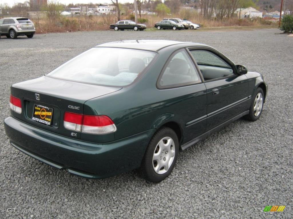 2000 Civic EX Coupe - Clover Green Pearl / Dark Gray photo #3