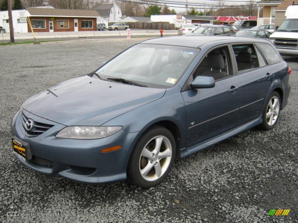 2004 MAZDA6 s Sport Wagon - Steel Gray Metallic / Gray photo #1