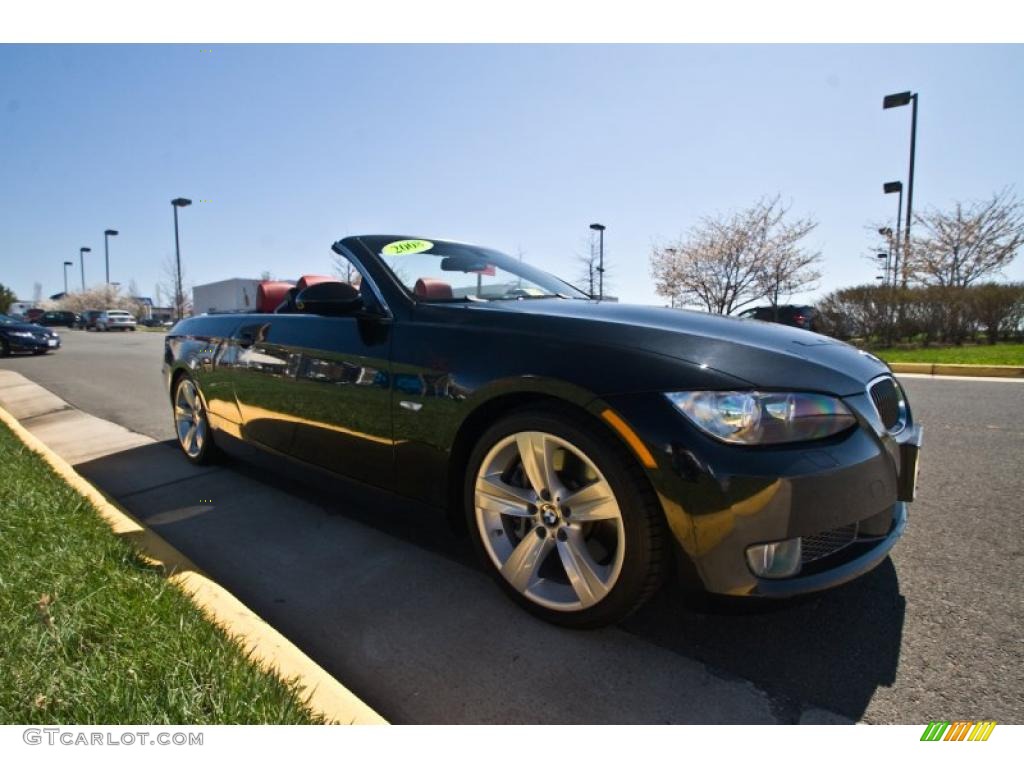 2008 3 Series 335i Convertible - Jet Black / Coral Red/Black photo #8