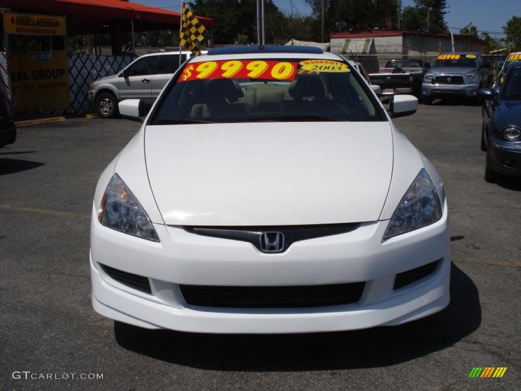 2003 Accord EX V6 Coupe - Taffeta White / Ivory photo #2