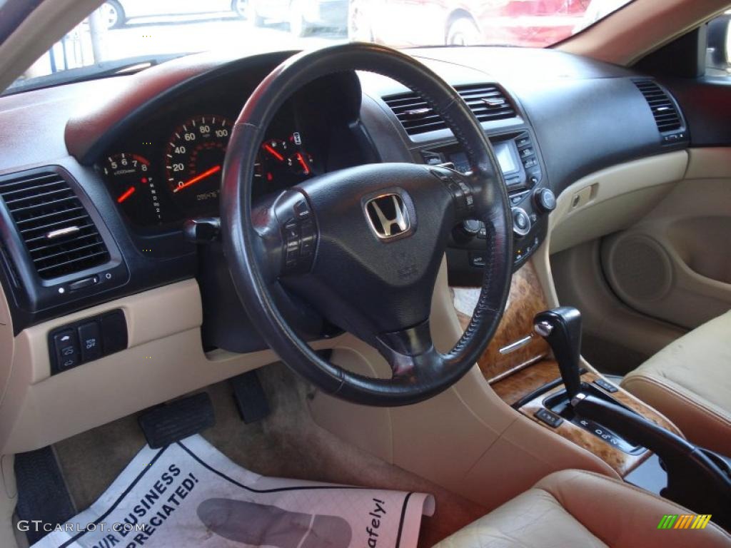 2003 Accord EX V6 Coupe - Taffeta White / Ivory photo #7