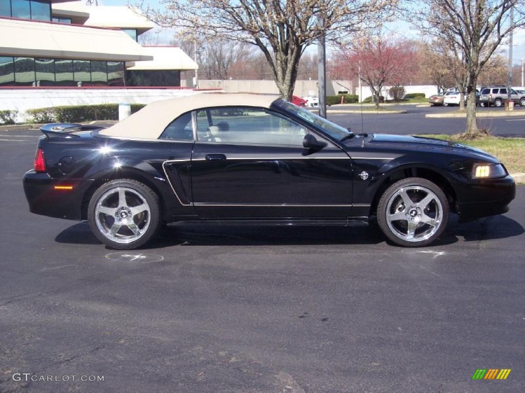 1999 Mustang V6 Convertible - Black / Medium Parchment photo #4