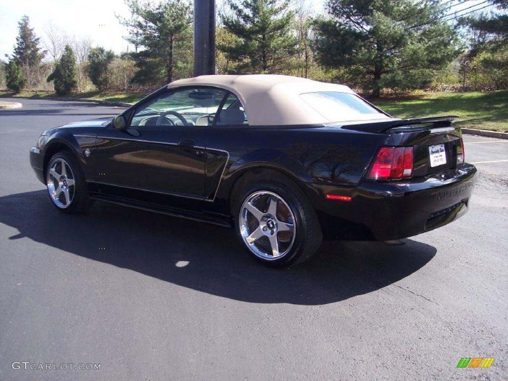 1999 Mustang V6 Convertible - Black / Medium Parchment photo #6