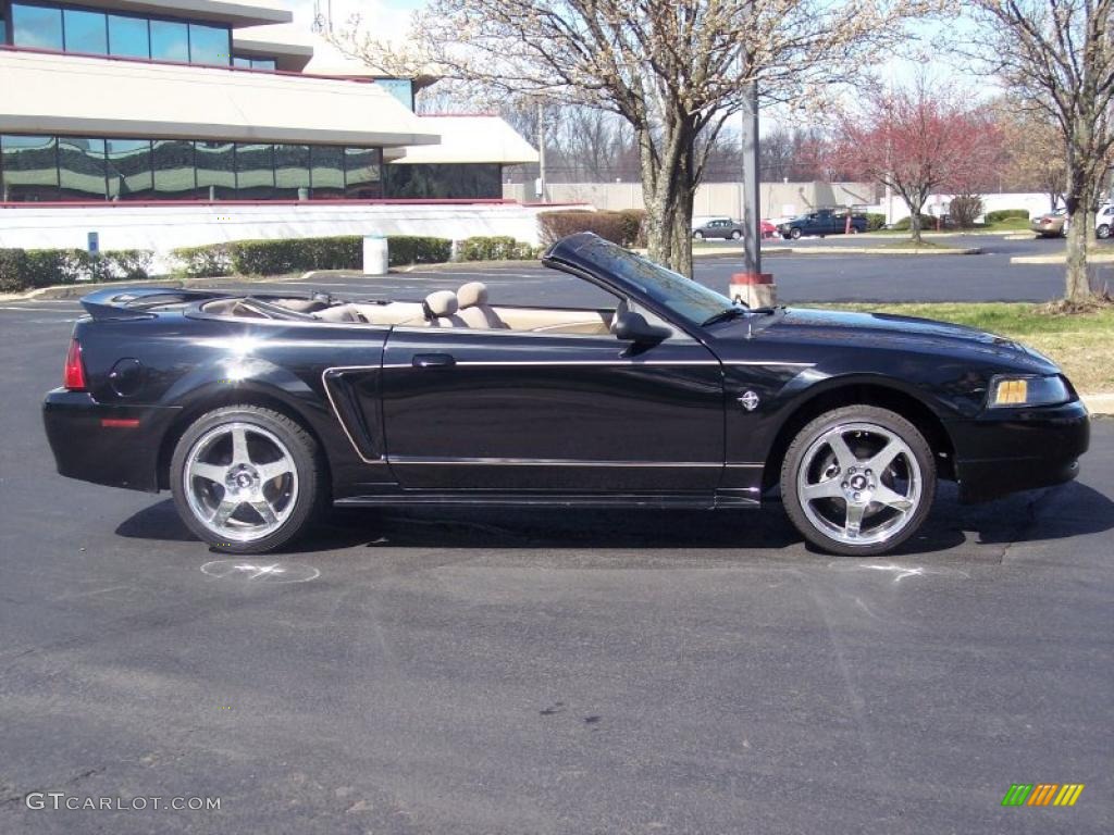1999 Mustang V6 Convertible - Black / Medium Parchment photo #14