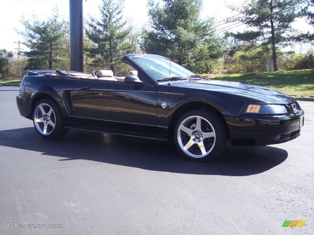 1999 Mustang V6 Convertible - Black / Medium Parchment photo #24