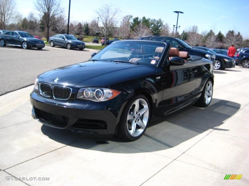 2008 1 Series 135i Convertible - Black Sapphire Metallic / Terracotta Boston Leather photo #3