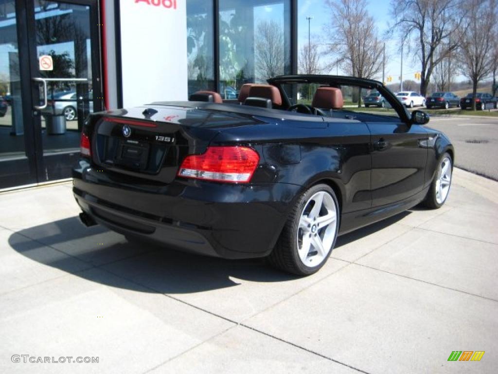 2008 1 Series 135i Convertible - Black Sapphire Metallic / Terracotta Boston Leather photo #6