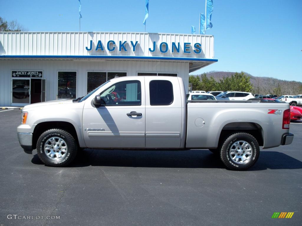 2008 Sierra 1500 SLE Extended Cab 4x4 - Silver Birch Metallic / Ebony photo #1