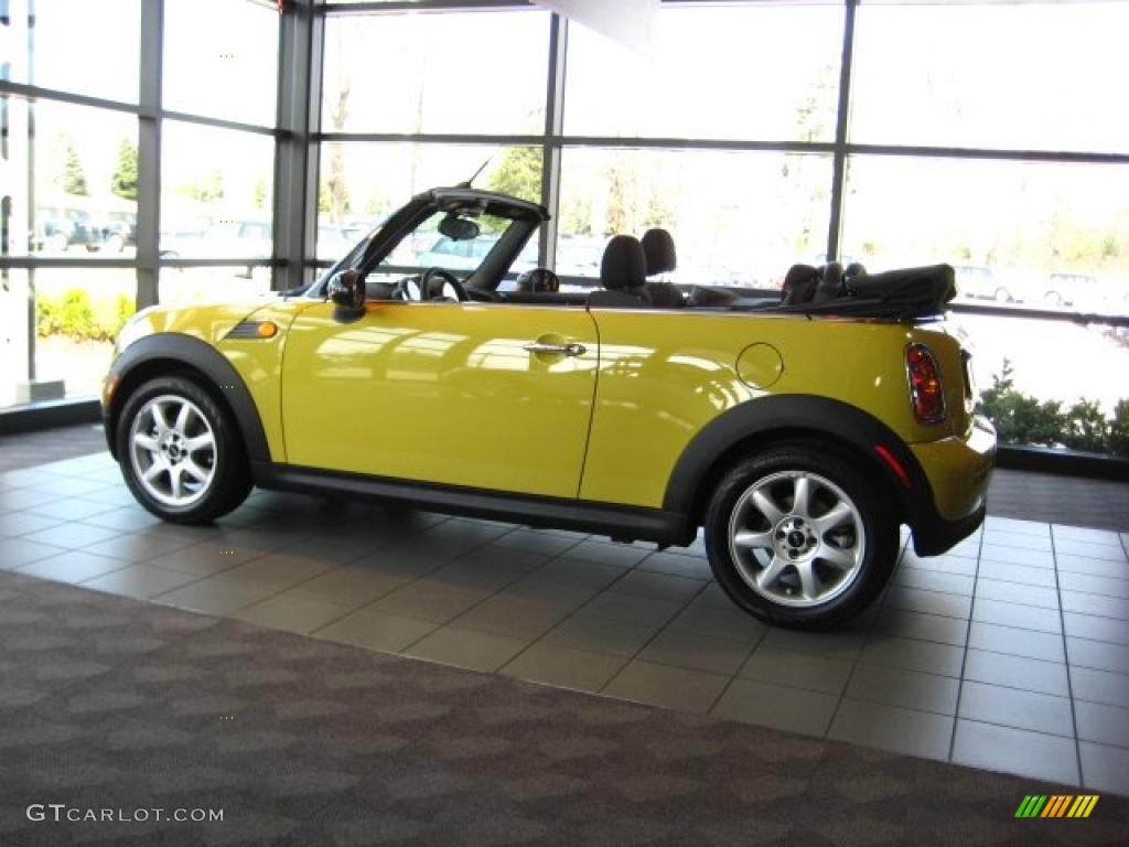 2010 Cooper Convertible - Interchange Yellow / Checkered Carbon Black/Black photo #2