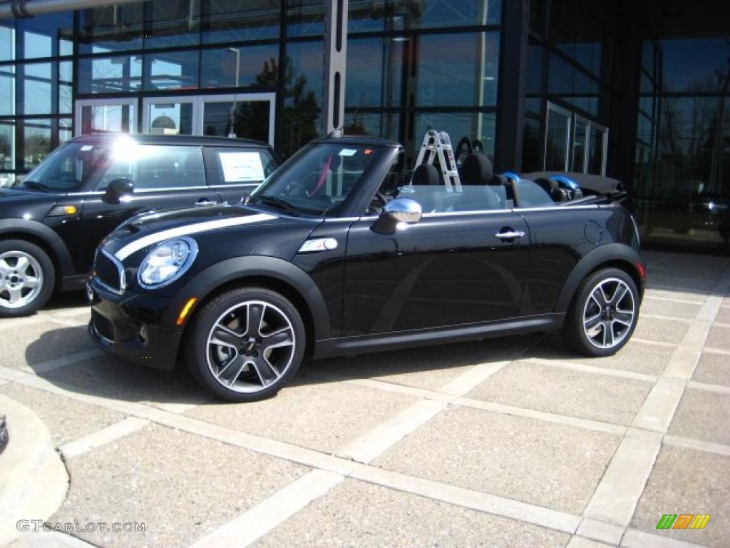 2010 Cooper S Convertible - Midnight Black Metallic / Ray Cream Leather/Carbon Black photo #1