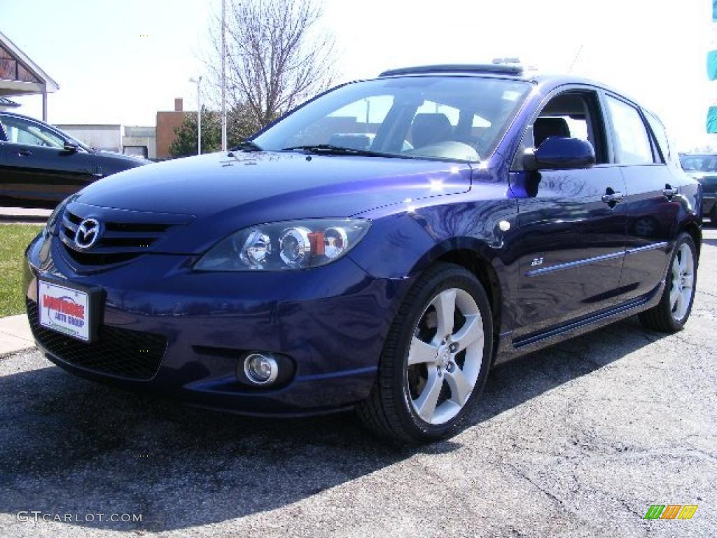 2005 MAZDA3 s Hatchback - Strato Blue Mica / Black photo #1