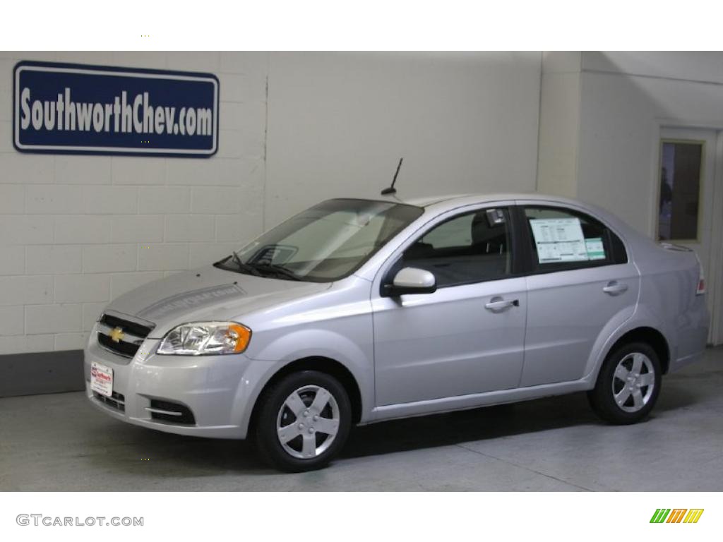 2010 Aveo LS Sedan - Cosmic Silver / Charcoal photo #1