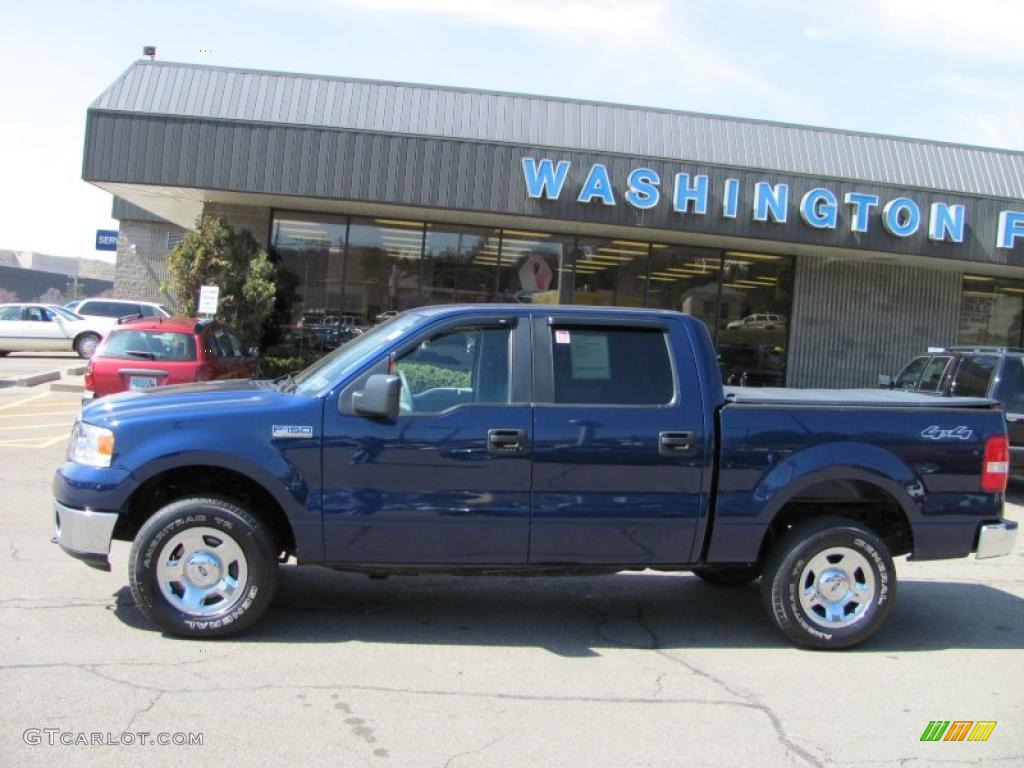 2007 F150 XLT SuperCrew 4x4 - Dark Blue Pearl Metallic / Medium Flint photo #2