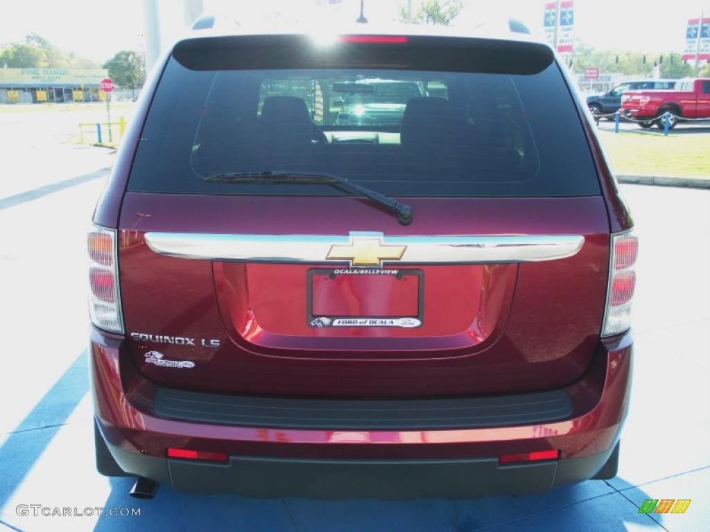 2007 Equinox LS - Deep Ruby Metallic / Light Gray photo #4