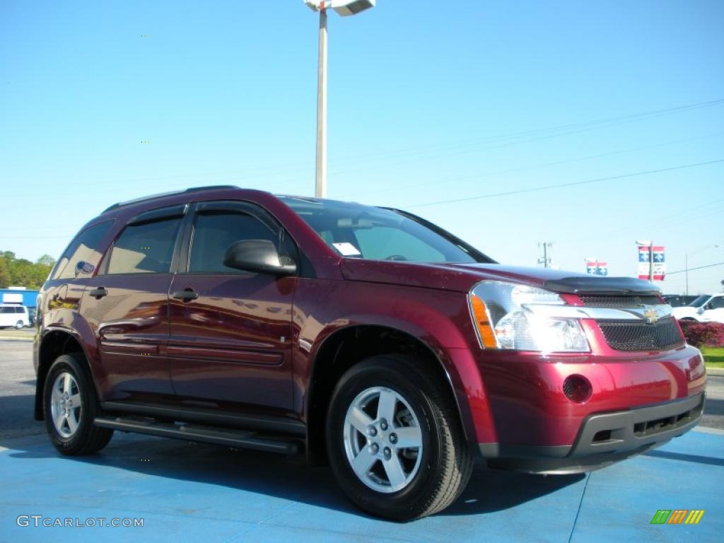 2007 Equinox LS - Deep Ruby Metallic / Light Gray photo #7