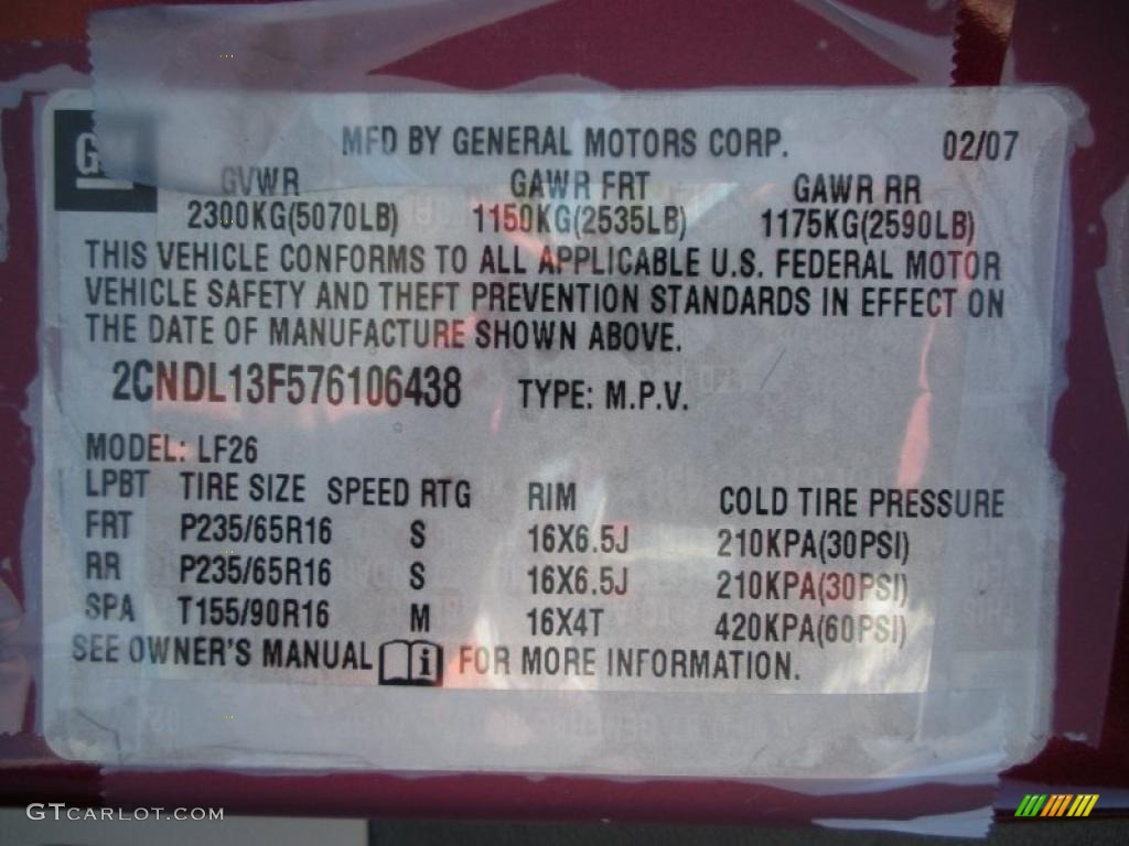 2007 Equinox LS - Deep Ruby Metallic / Light Gray photo #25