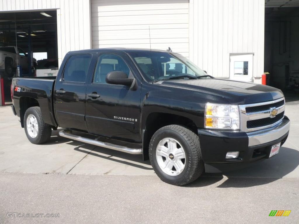 2008 Silverado 1500 Z71 Crew Cab 4x4 - Black / Light Titanium/Ebony Accents photo #1