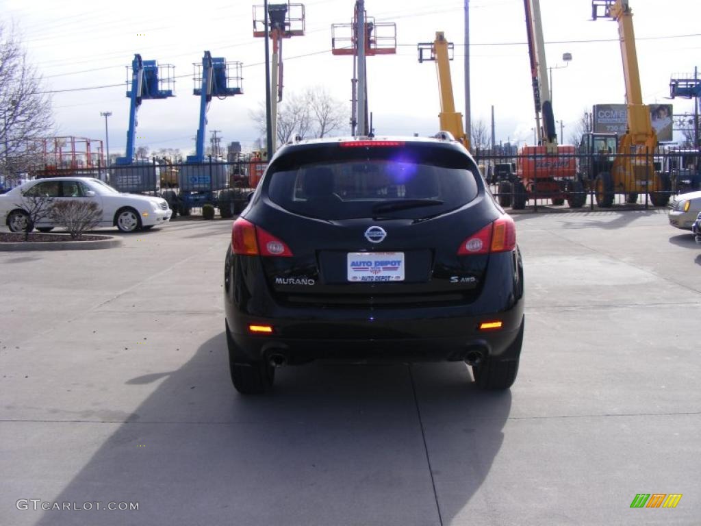 2009 Murano S AWD - Super Black / Beige photo #7