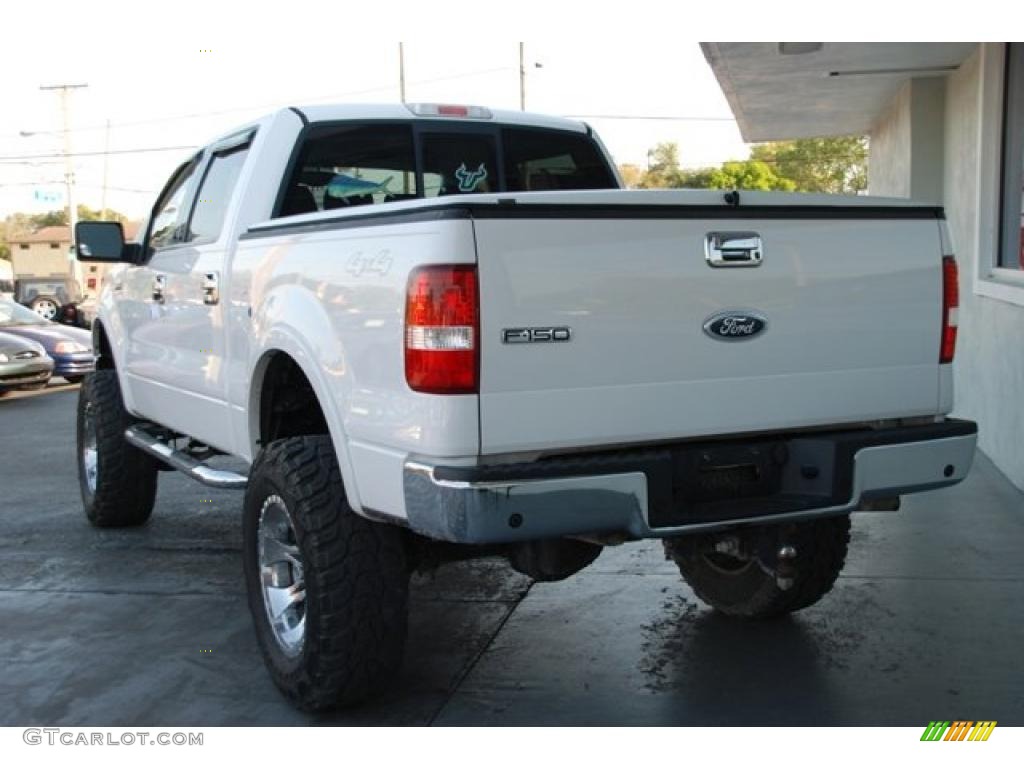2004 F150 Lariat SuperCrew 4x4 - Oxford White / Tan photo #7