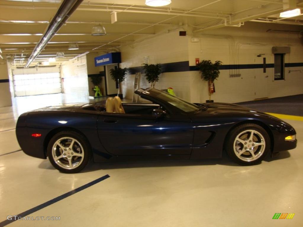 2001 Corvette Convertible - Navy Blue Metallic / Light Oak photo #6