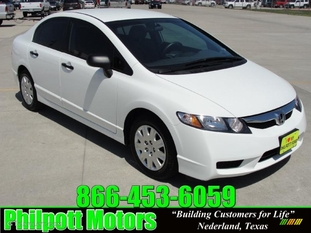 2009 Civic DX-VP Sedan - Taffeta White / Gray photo #1