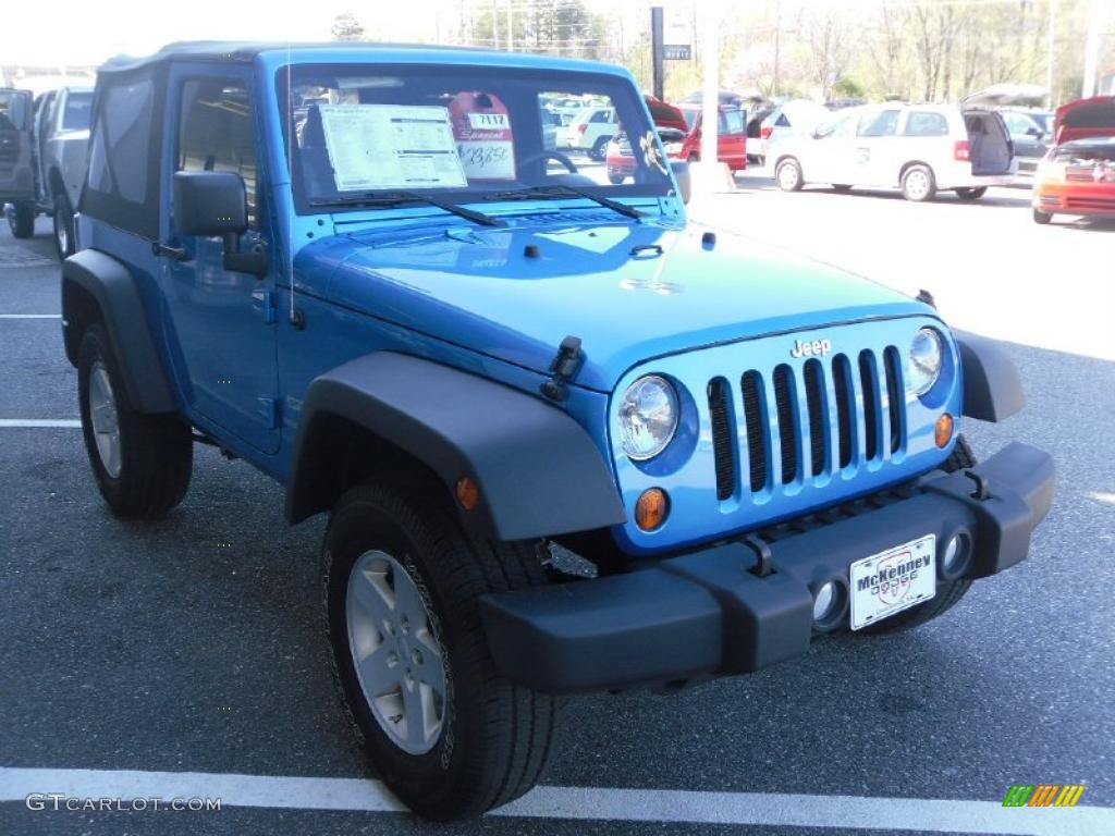 2010 Wrangler Sport 4x4 - Surf Blue Pearl / Dark Slate Gray/Medium Slate Gray photo #5