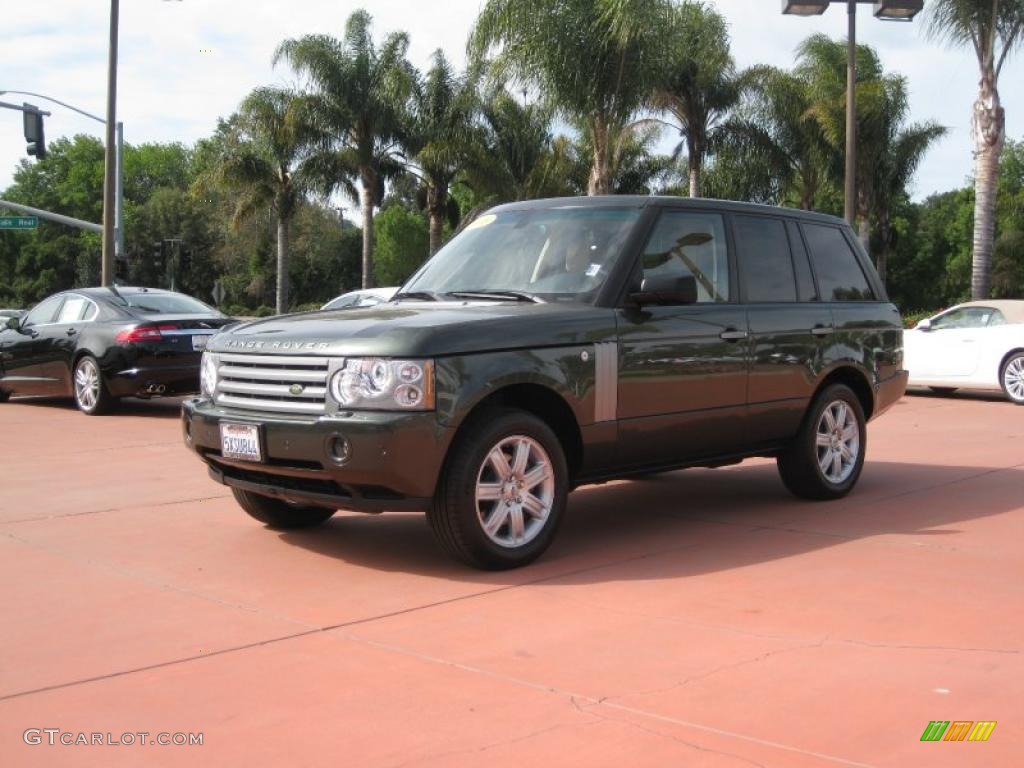 2008 Range Rover V8 HSE - Tonga Green Pearlescent / Sand photo #2