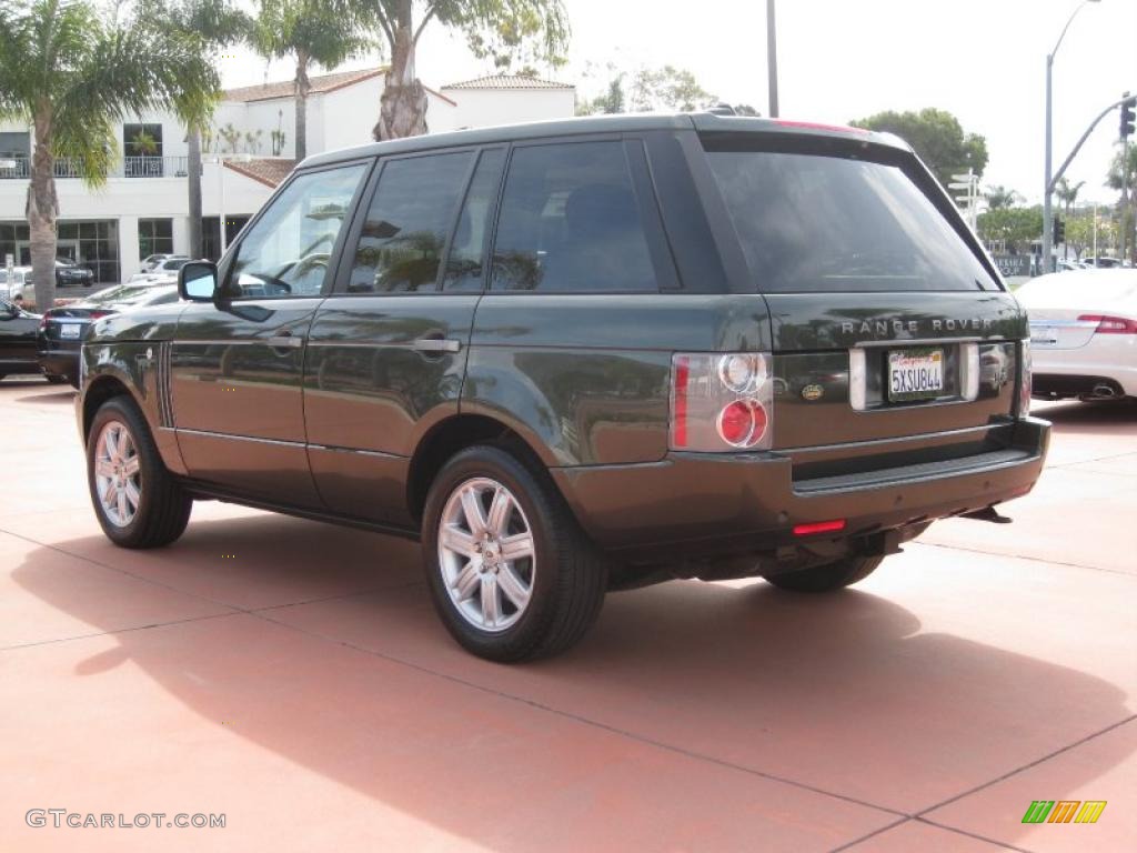 2008 Range Rover V8 HSE - Tonga Green Pearlescent / Sand photo #6