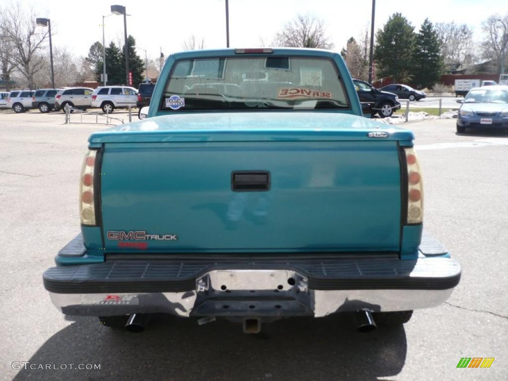 1995 Sierra 1500 SL Regular Cab 4x4 - Bright Teal Metallic / Beige photo #5