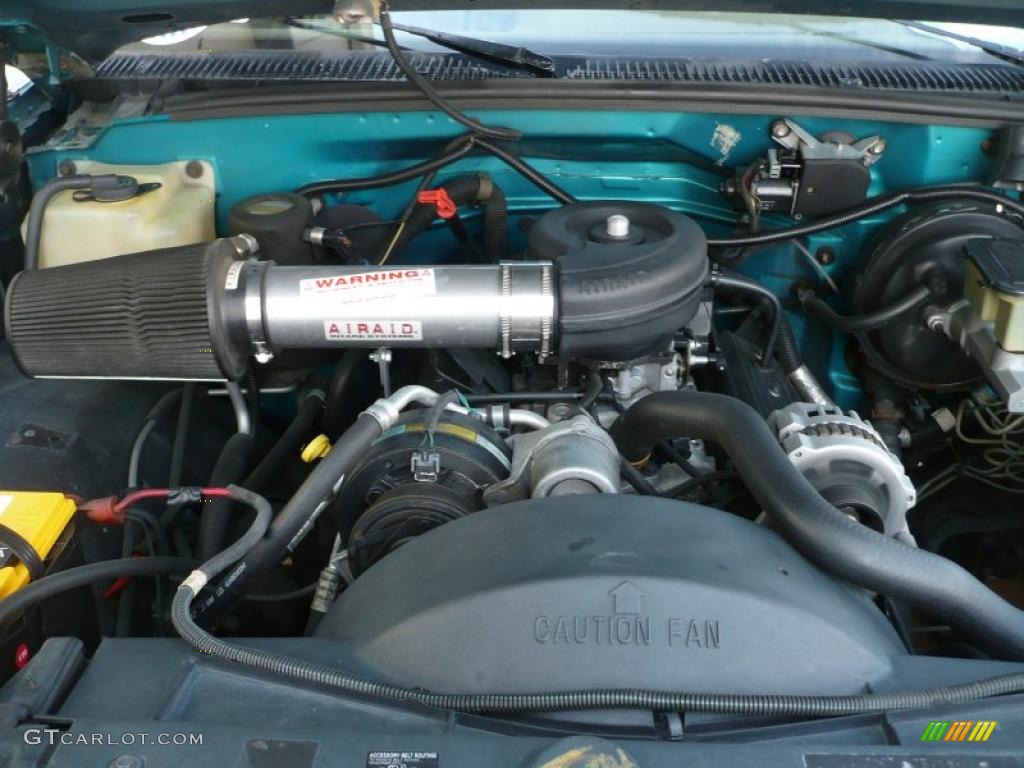 1995 Sierra 1500 SL Regular Cab 4x4 - Bright Teal Metallic / Beige photo #13