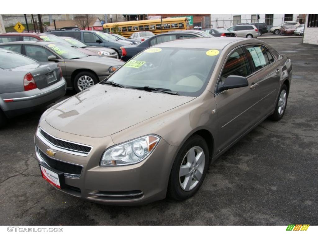 2008 Malibu LS Sedan - Amber Bronze Metallic / Cocoa/Cashmere Beige photo #1