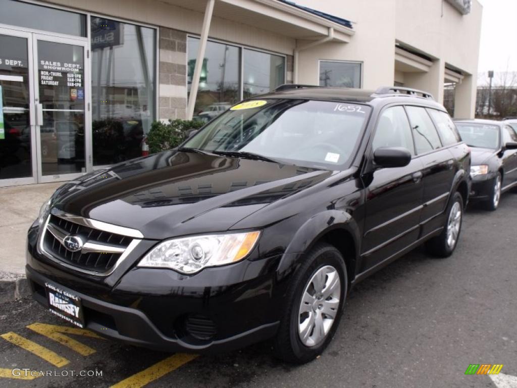 2008 Outback 2.5i Wagon - Obsidian Black Pearl / Off Black photo #1