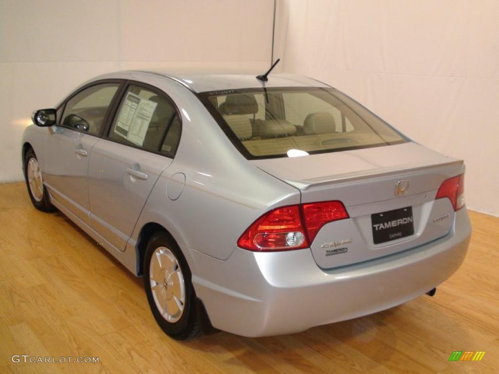 2007 Civic Hybrid Sedan - Opal Silver Blue Metallic / Ivory photo #7