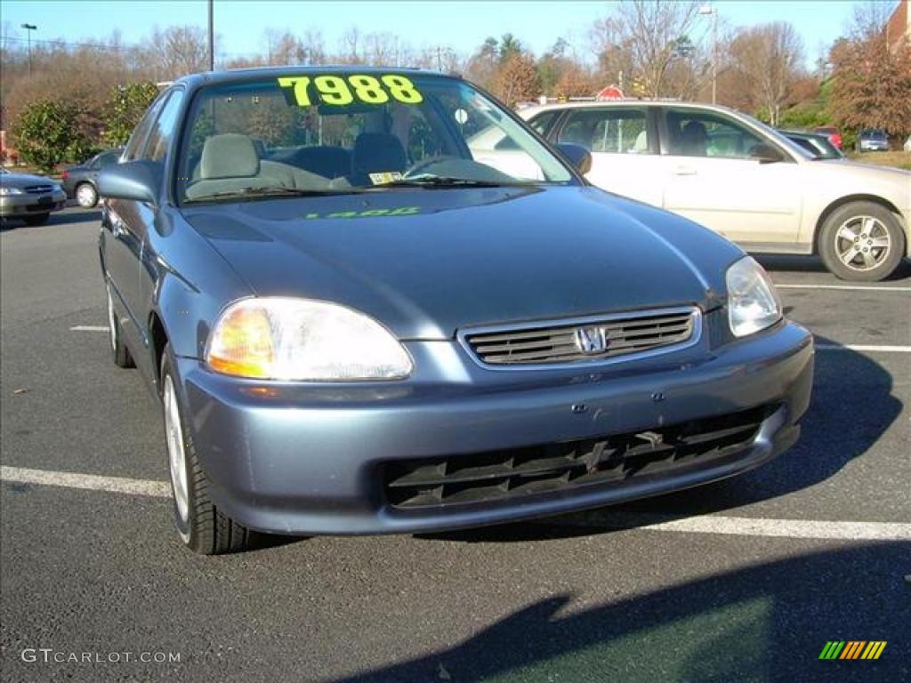 1998 Civic EX Sedan - Cyclone Blue Metallic / Gray photo #1