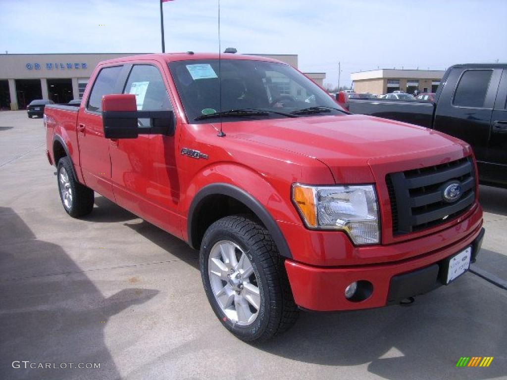 2010 F150 FX4 SuperCrew 4x4 - Vermillion Red / Black photo #1