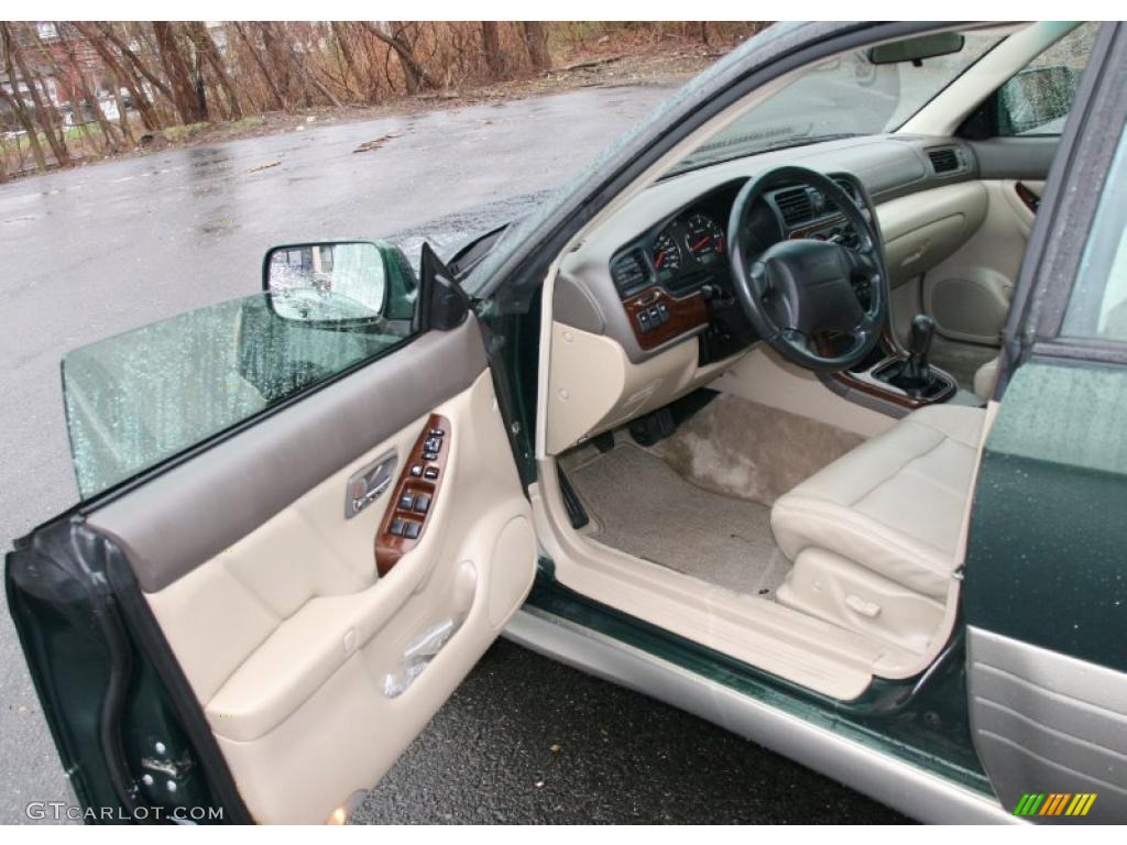 2003 Outback Limited Wagon - Timberline Green Pearl / Beige photo #10