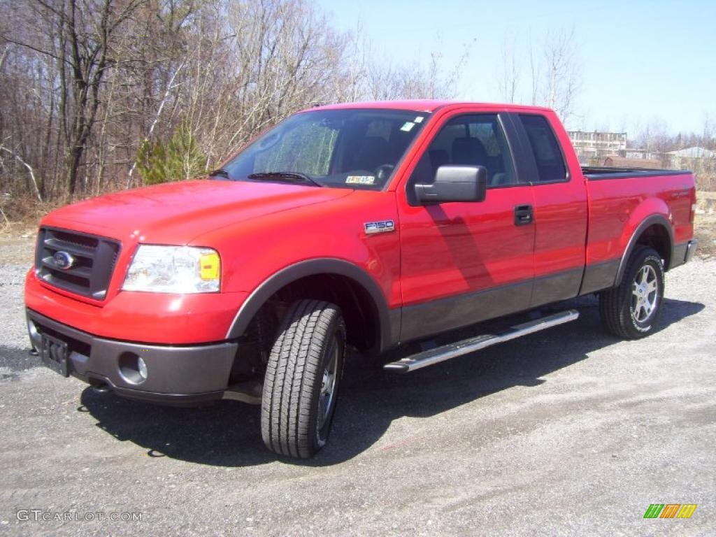 2007 F150 FX4 SuperCab 4x4 - Bright Red / Black/Medium Flint photo #1