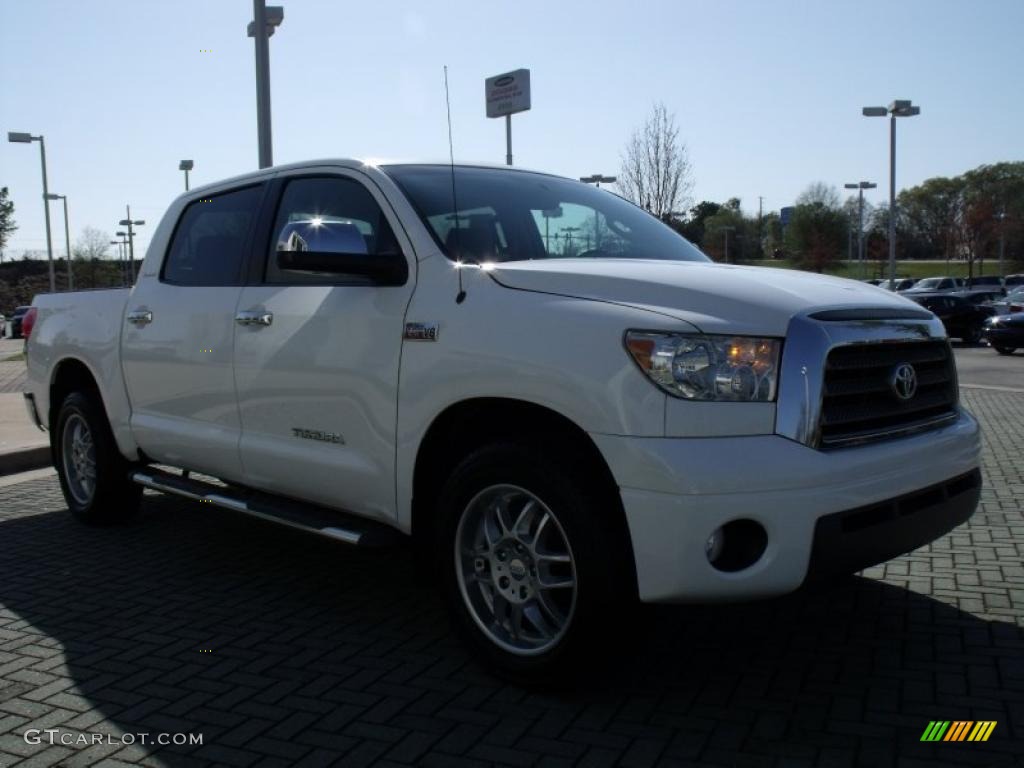 2007 Tundra Limited CrewMax - Super White / Beige photo #7