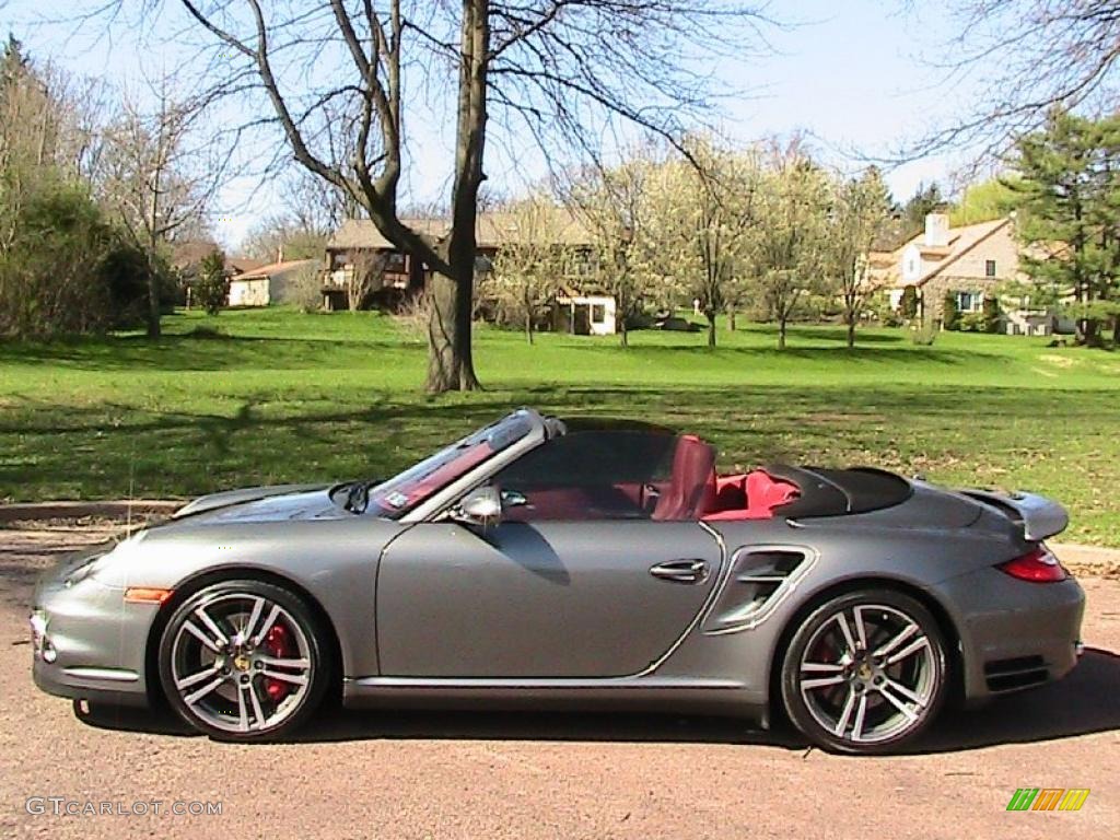 2010 911 Turbo Cabriolet - Meteor Grey Metallic / Carrera Red Natural Leather photo #1