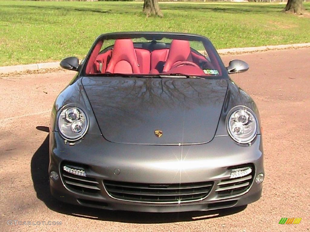 2010 911 Turbo Cabriolet - Meteor Grey Metallic / Carrera Red Natural Leather photo #6