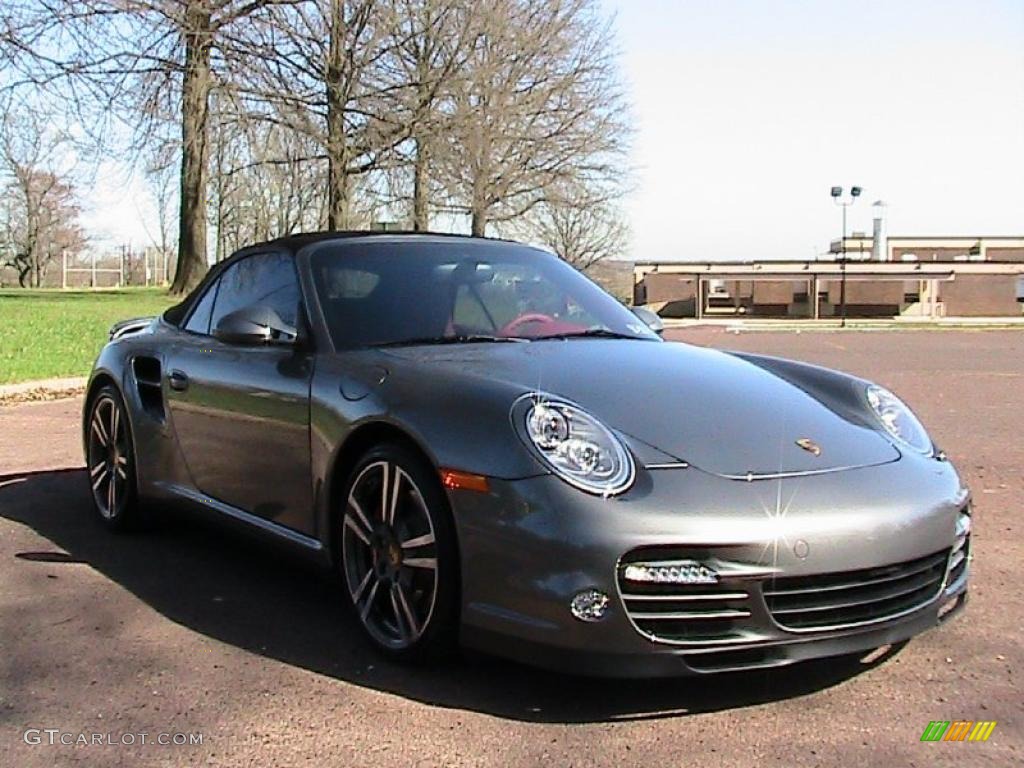 2010 911 Turbo Cabriolet - Meteor Grey Metallic / Carrera Red Natural Leather photo #48