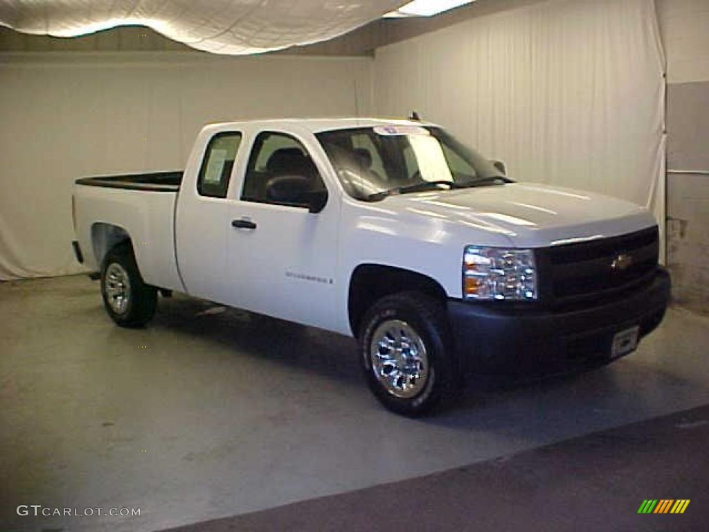 2007 Silverado 1500 Work Truck Extended Cab - Summit White / Dark Titanium Gray photo #1