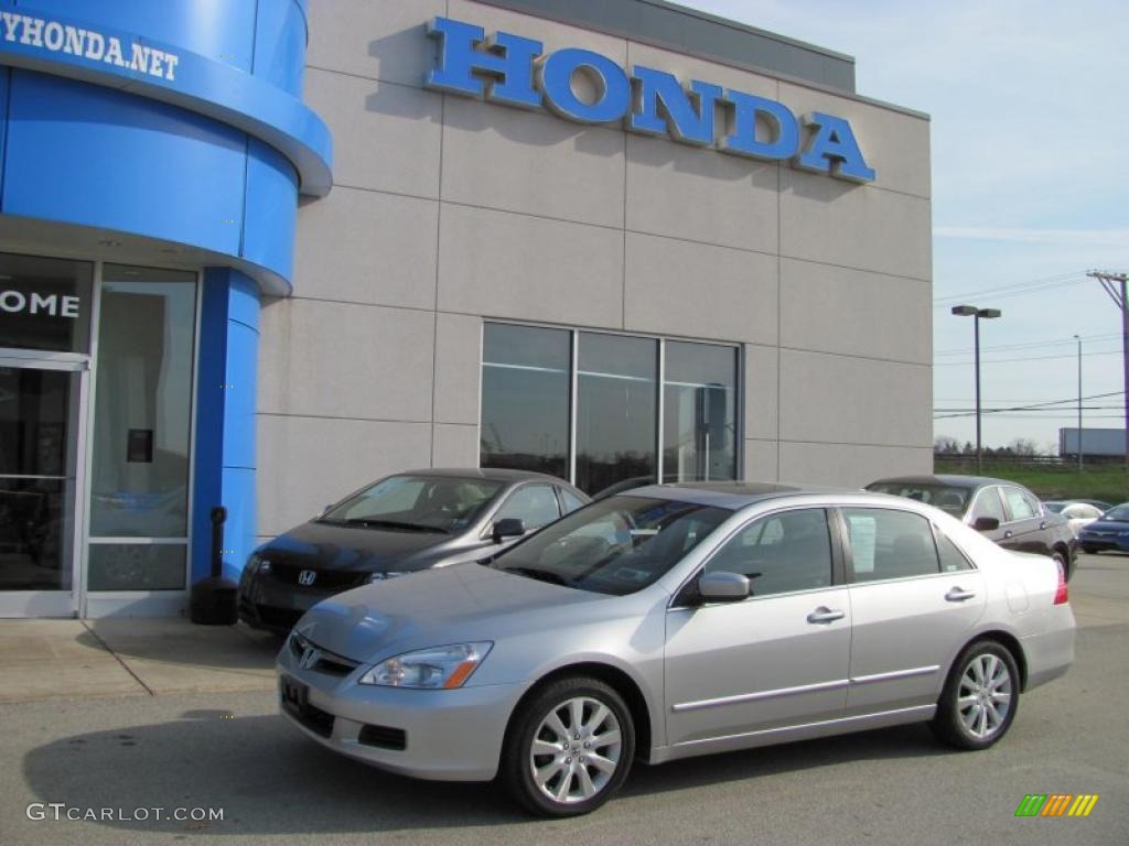 2007 Accord EX-L V6 Sedan - Alabaster Silver Metallic / Gray photo #1