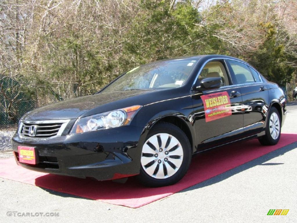 2009 Accord LX Sedan - Crystal Black Pearl / Ivory photo #1